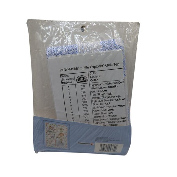 Bucilla Little Explorer Stamped Quilt Top Cross-Stitch Kit 36"x 45" Animals Desi - Picture 5 of 5